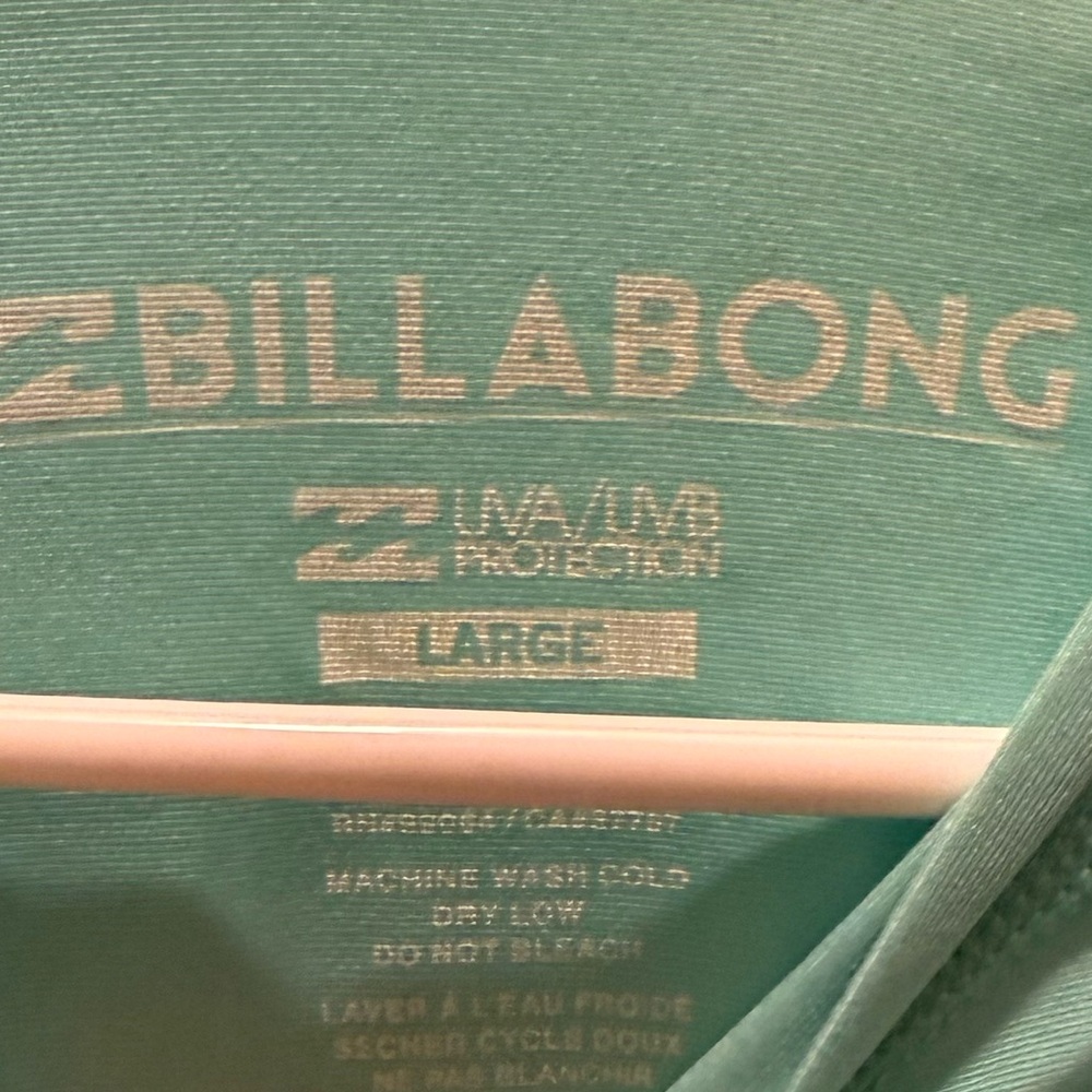 Billabong Teal Long Sleeve Rash Guard with Pineapple Print - Picture 3 of 5